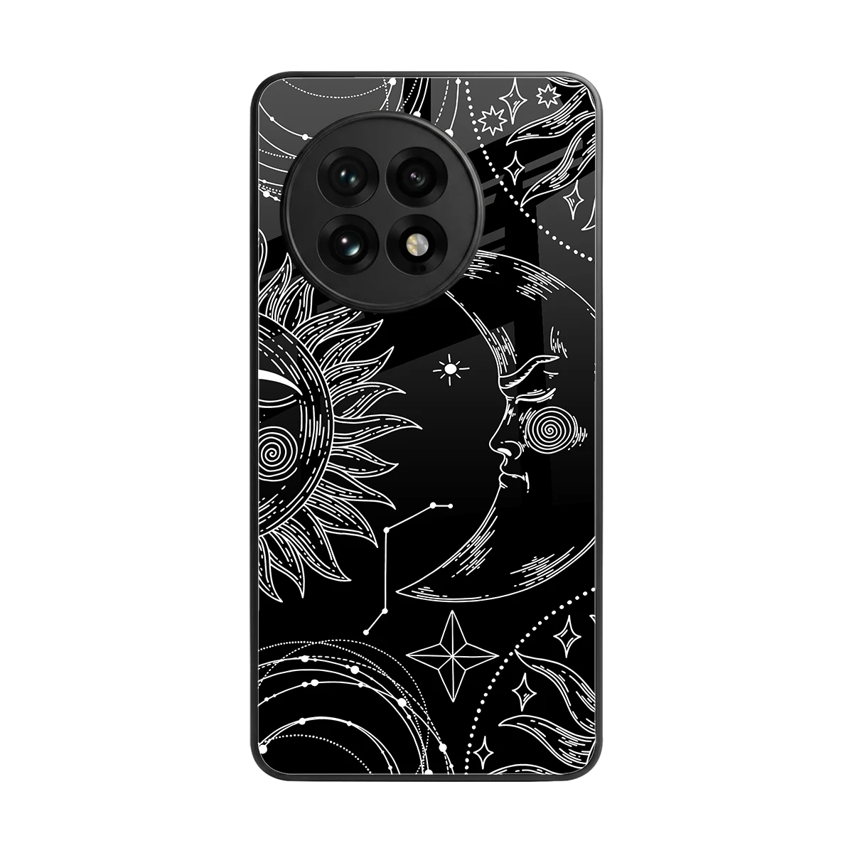 Celestial Duo back phone cover | glass case for oneplus 13r