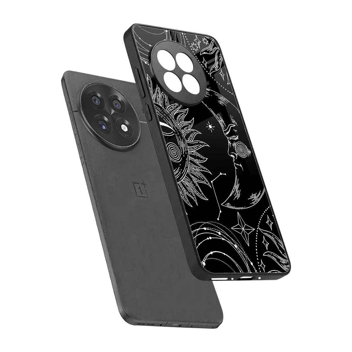 Celestial Duo sleek oneplus 13r cover with tempered glass back and TPU edges