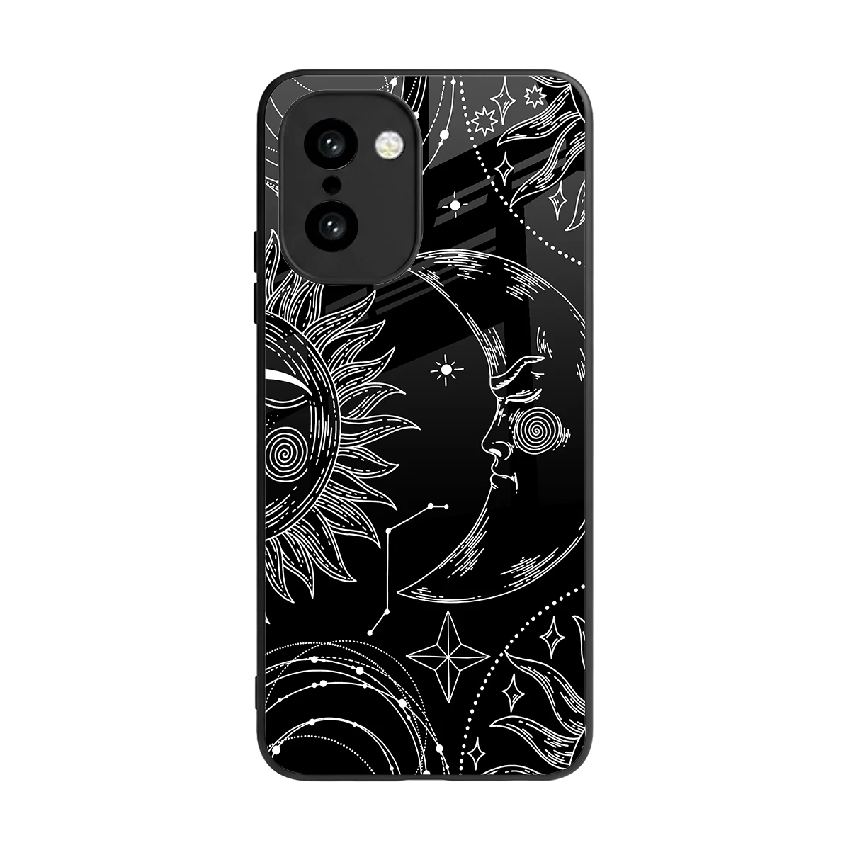 Celestial Duo back phone cover | glass case for oneplus 15r