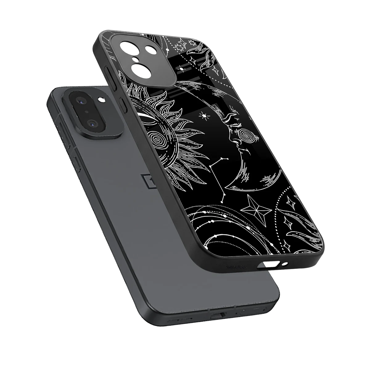 Celestial Duo sleek oneplus 15r cover with tempered glass back and TPU edges