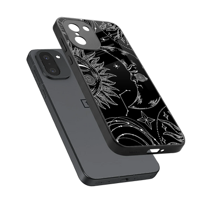 Celestial Duo sleek oneplus 15r cover with tempered glass back and TPU edges