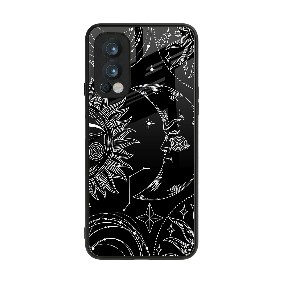 Celestial Duo back phone cover | glass case for oneplus nord 2
