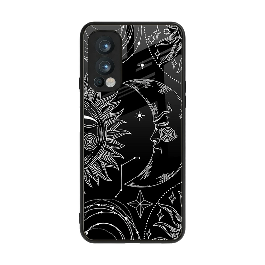 Celestial Duo back phone cover | glass case for oneplus nord 2