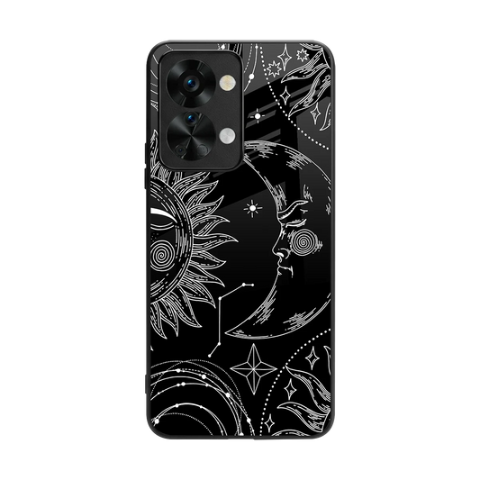 Celestial Duo back phone cover | glass case for oneplus nord 2t