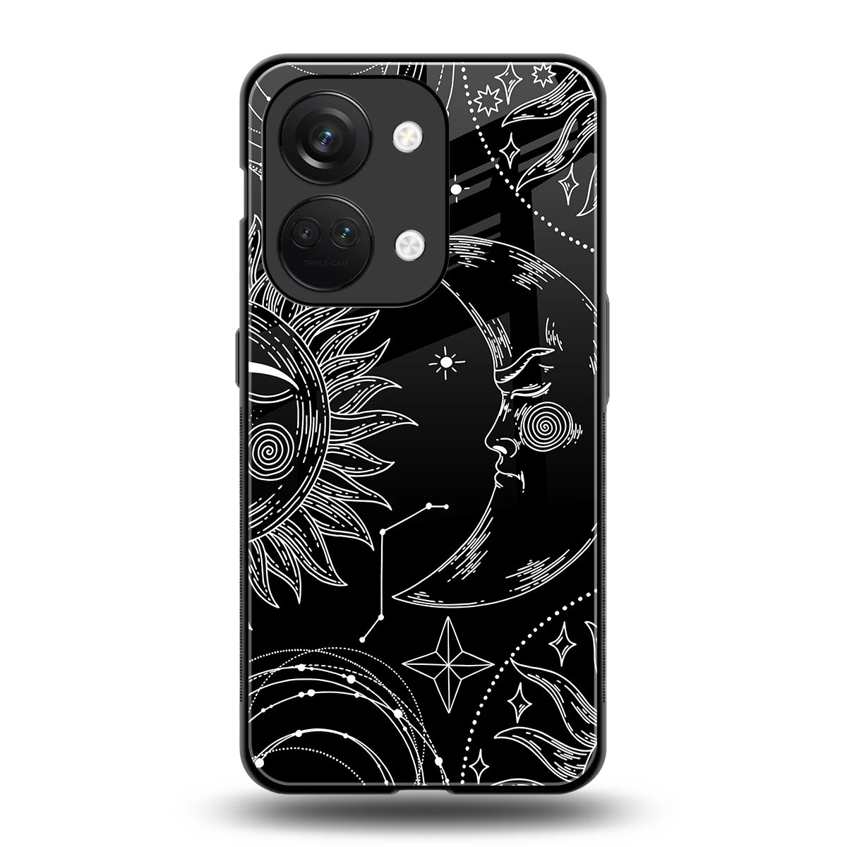 Celestial Duo back phone cover | glass case for oneplus nord 3