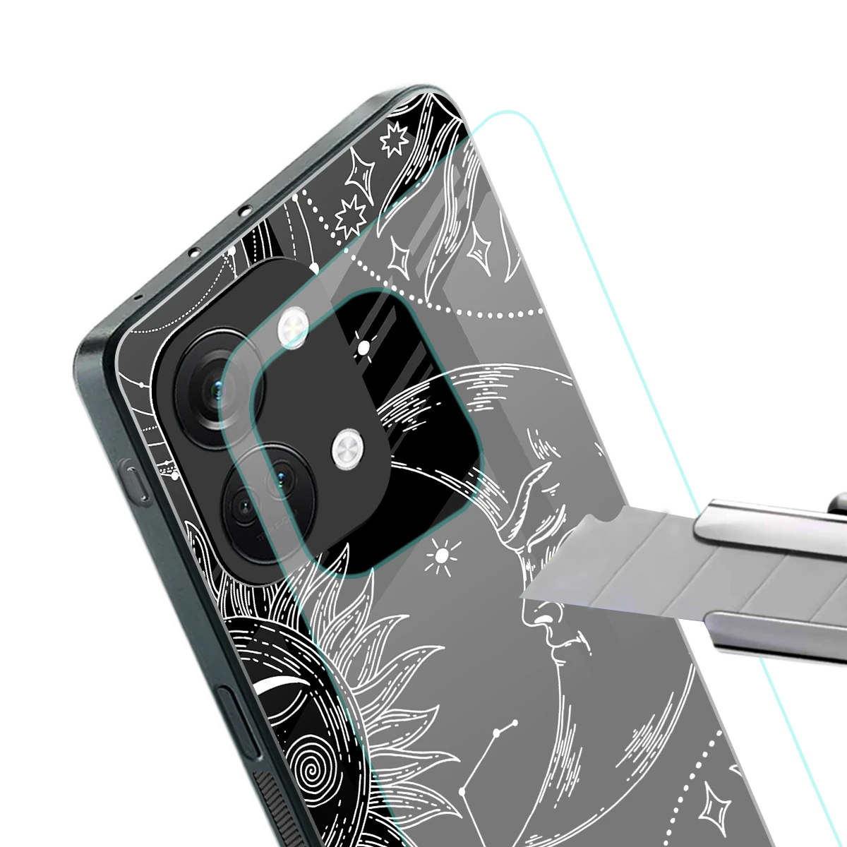 Celestial Duo stylish phone case for oneplus nord 3 | glossy glass and slim fit