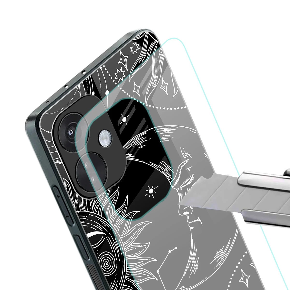 Celestial Duo stylish phone case for oneplus nord ce 3 | glossy glass and slim fit