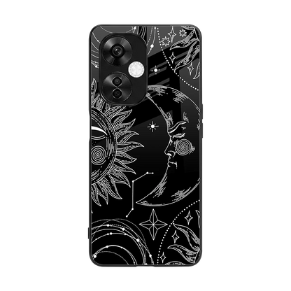 Celestial Duo back phone cover | glass case for oneplus nord ce 3 lite