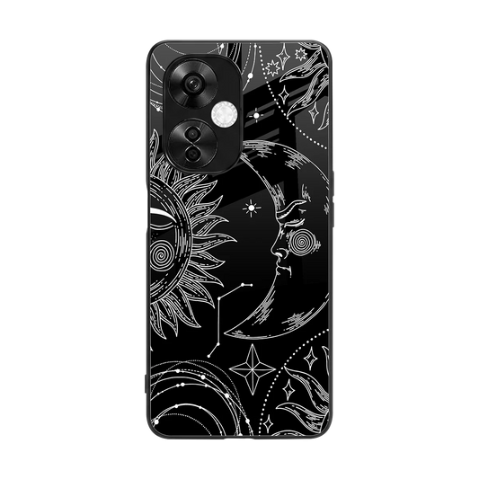 Celestial Duo back phone cover | glass case for oneplus nord ce 3 lite