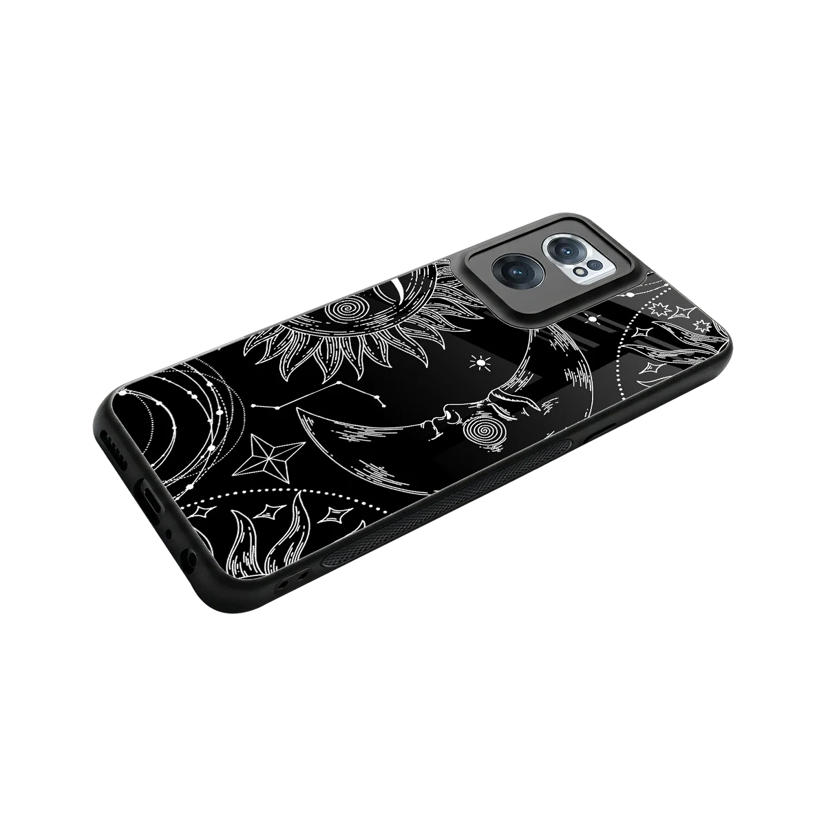 Celestial Duo stylish phone case for oneplus nord ce 2 | glossy glass and slim fit