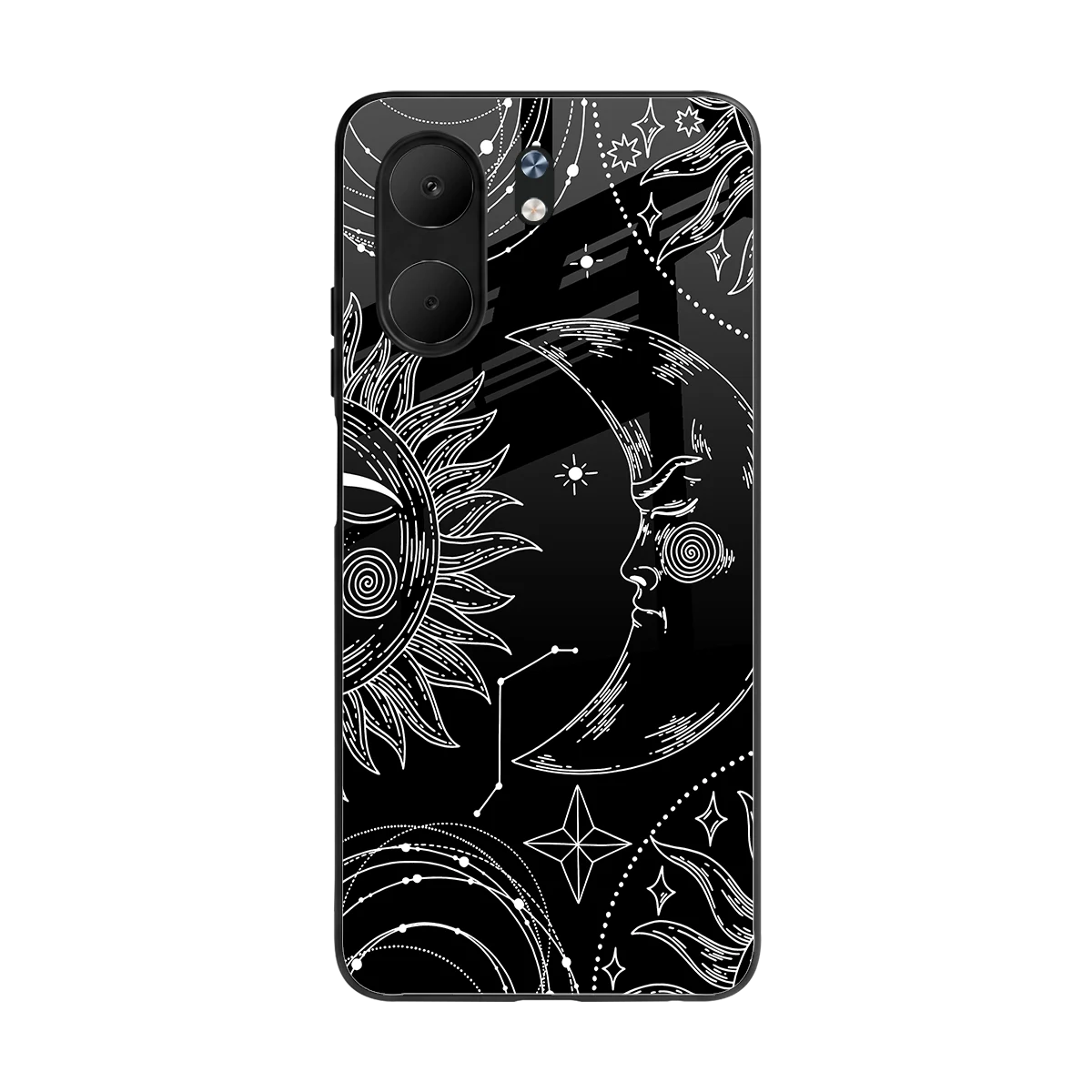 Celestial Duo back phone cover | glass case for oppo a5x 5g