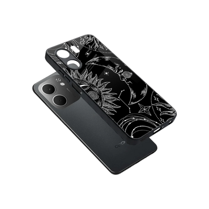Celestial Duo sleek oppo a5x 5g cover with tempered glass back and TPU edges