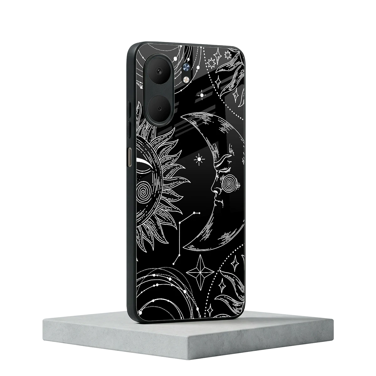 Celestial Duo oppo a5x 5g mobile cover | shockproof glass phone case