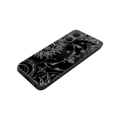 Celestial Duo stylish phone case for oppo a5x 5g | glossy glass and slim fit