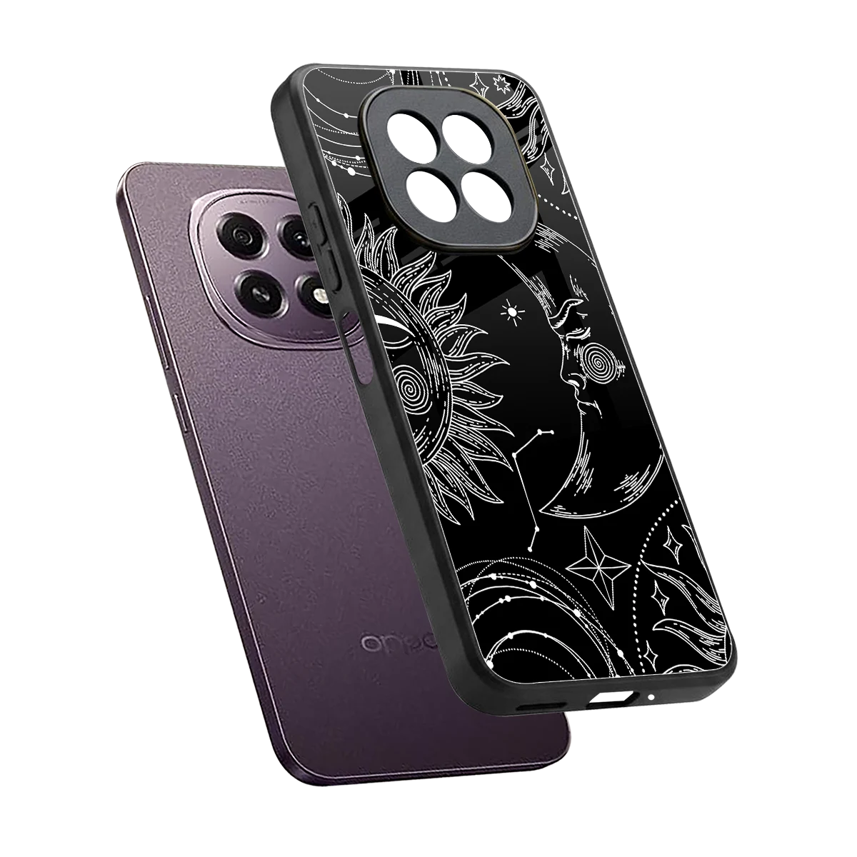 Celestial Duo sleek oppo f29 5g cover with tempered glass back and TPU edges