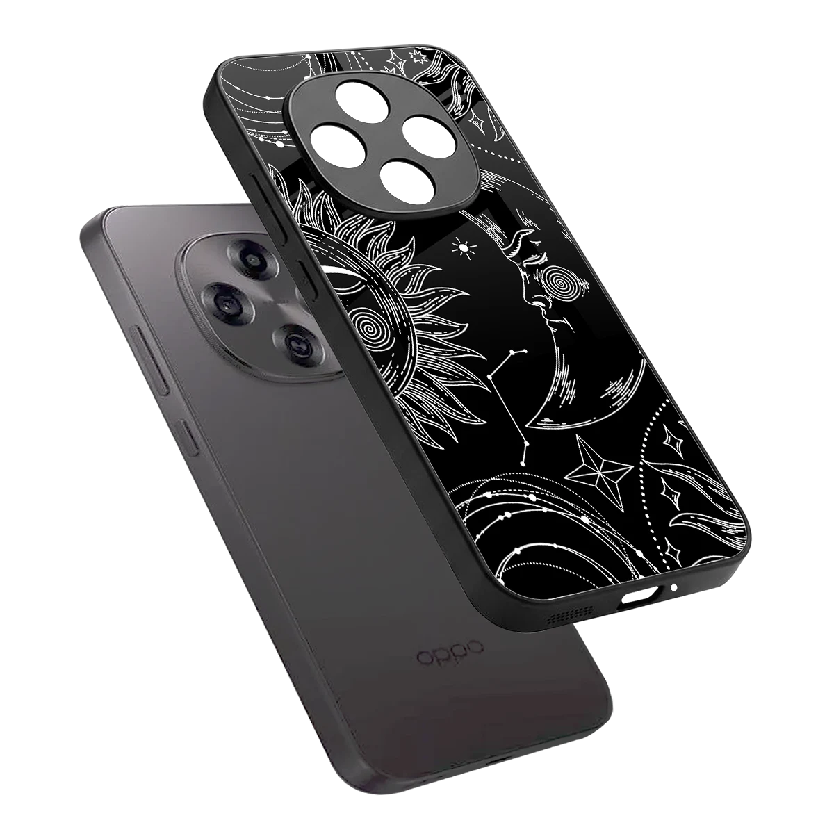 Celestial Duo sleek oppo f31 pro 5g cover with tempered glass back and TPU edges