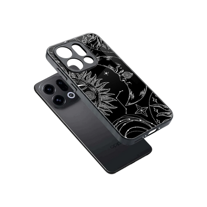 Celestial Duo sleek oppo find x9 cover with tempered glass back and TPU edges