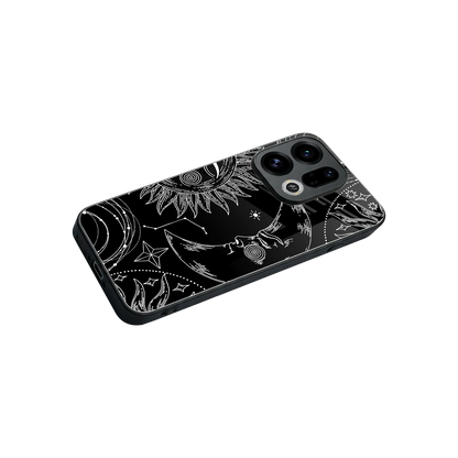 Celestial Duo stylish phone case for oppo find x9 | glossy glass and slim fit