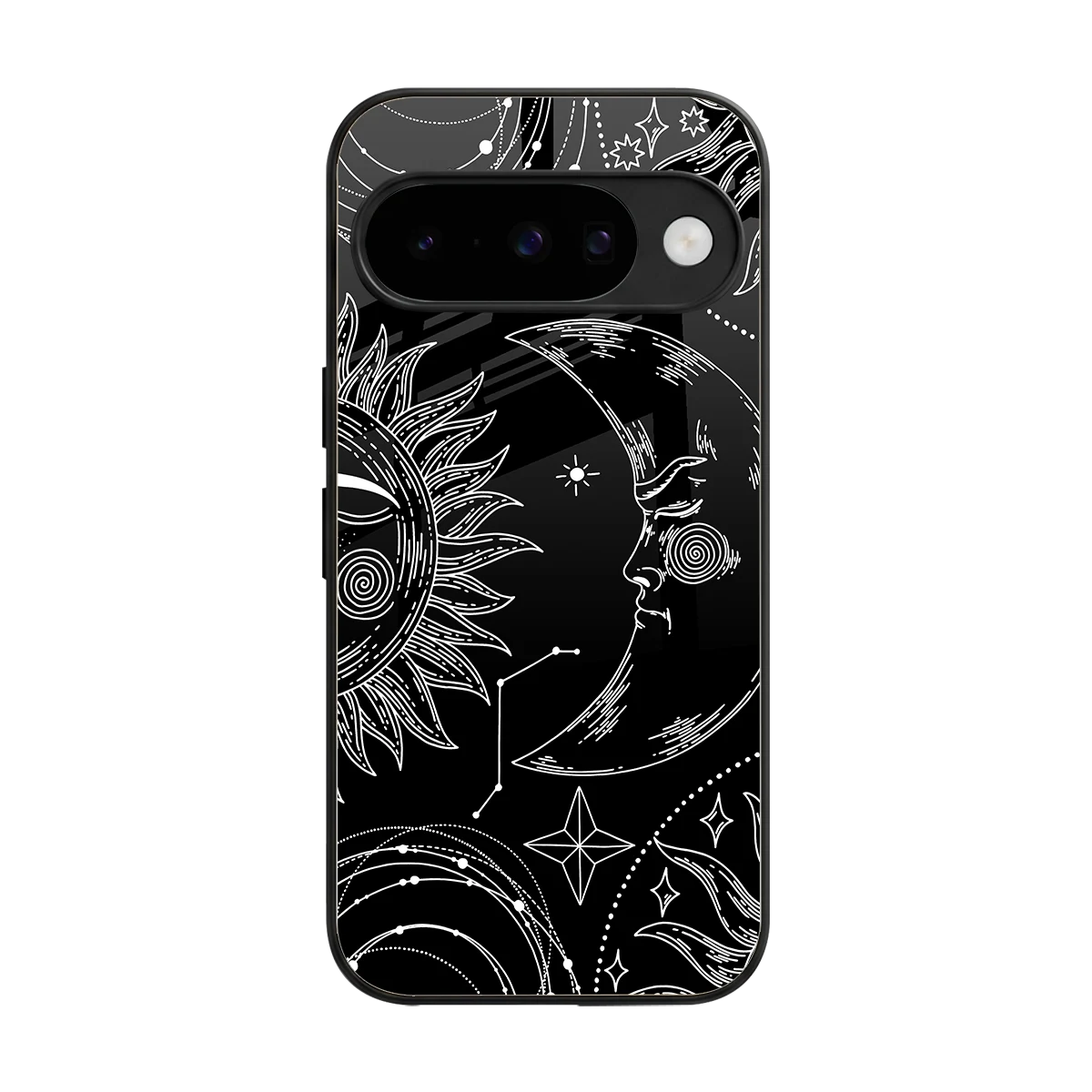 Celestial Duo back phone cover | glass case for google pixel 10