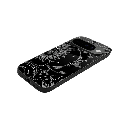 Celestial Duo stylish phone case for google pixel 10 | glossy glass and slim fit