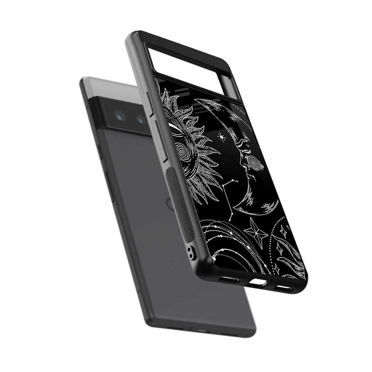 Celestial Duo sleek google pixel 6 pro cover with tempered glass back and TPU edges
