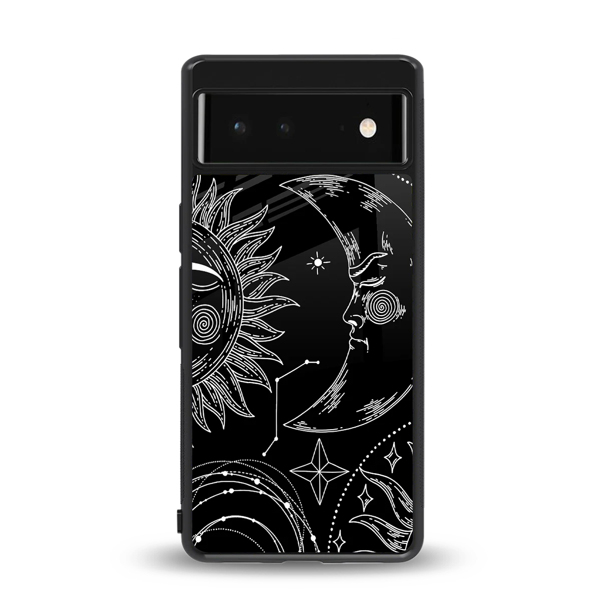 Celestial Duo back phone cover | glass case for google pixel 6a