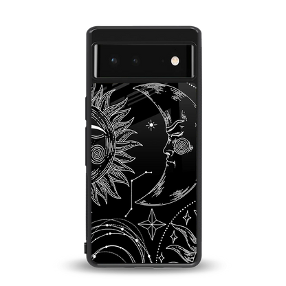 Celestial Duo back phone cover | glass case for google pixel 6a