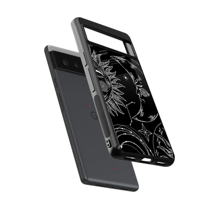 Celestial Duo sleek google pixel 6a cover with tempered glass back and TPU edges