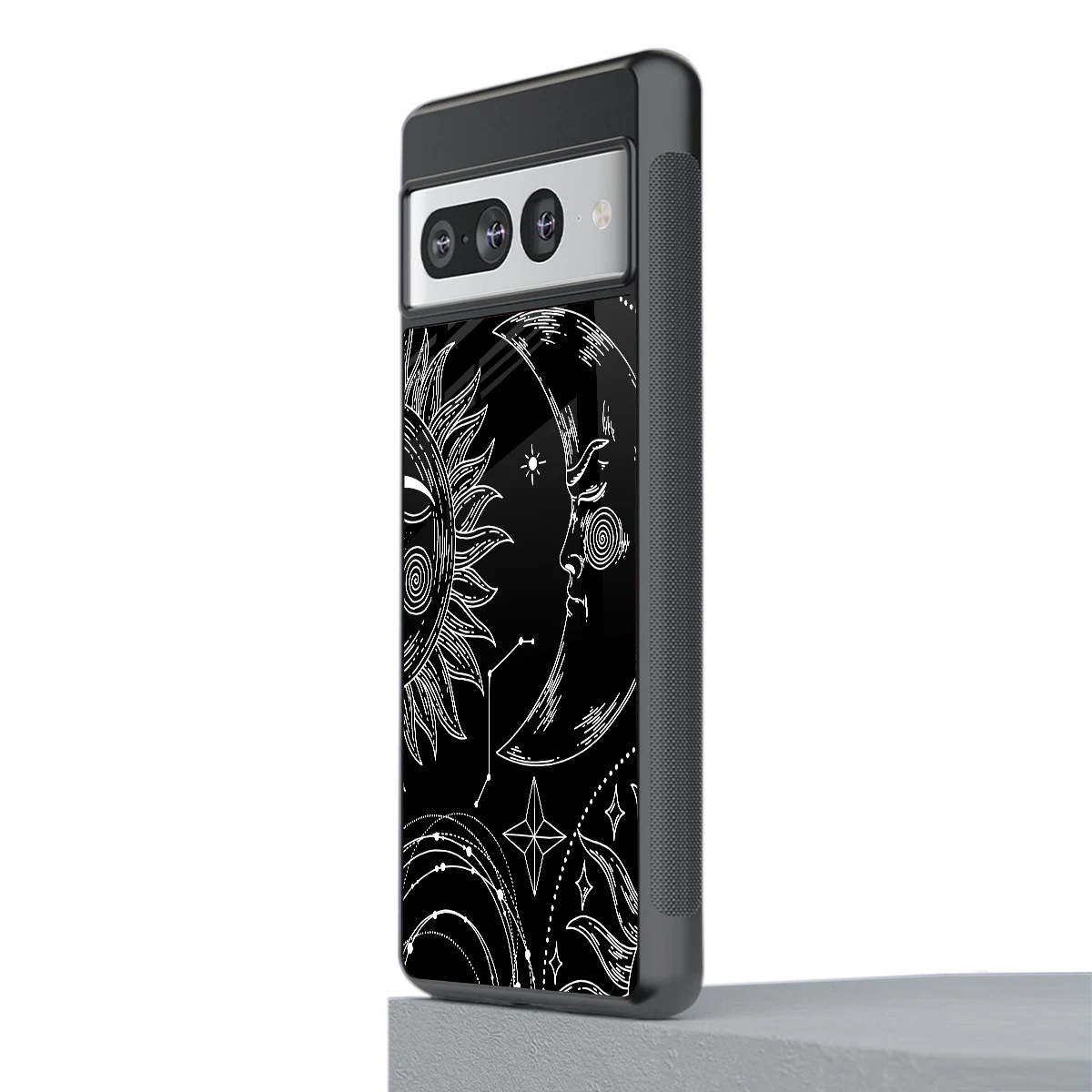 Celestial Duo stylish phone case for google pixel 7 pro | glossy glass and slim fit