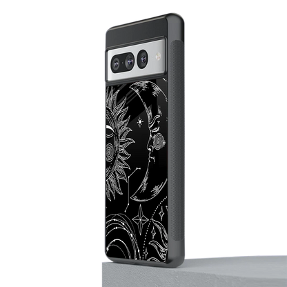 Celestial Duo stylish phone case for google pixel 7 pro | glossy glass and slim fit