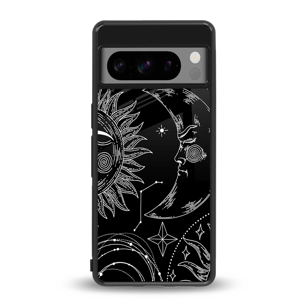 Celestial Duo back phone cover | glass case for google pixel 8 pro