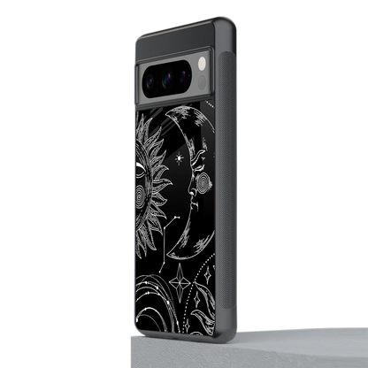 Celestial Duo stylish phone case for google pixel 8 pro | glossy glass and slim fit