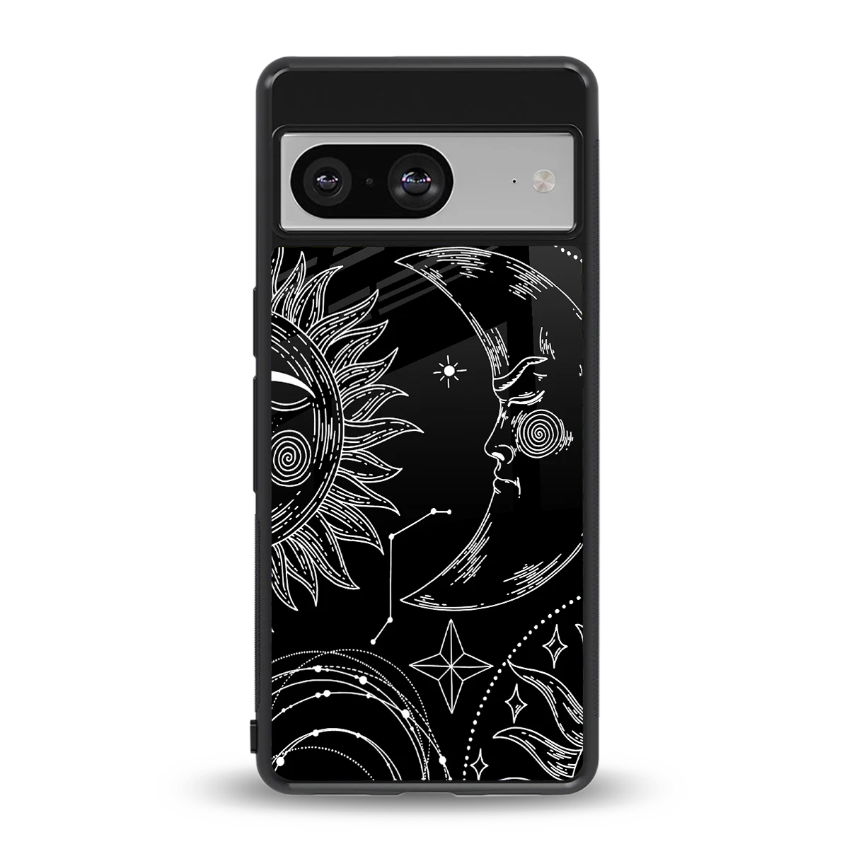 Celestial Duo back phone cover | glass case for google pixel 8