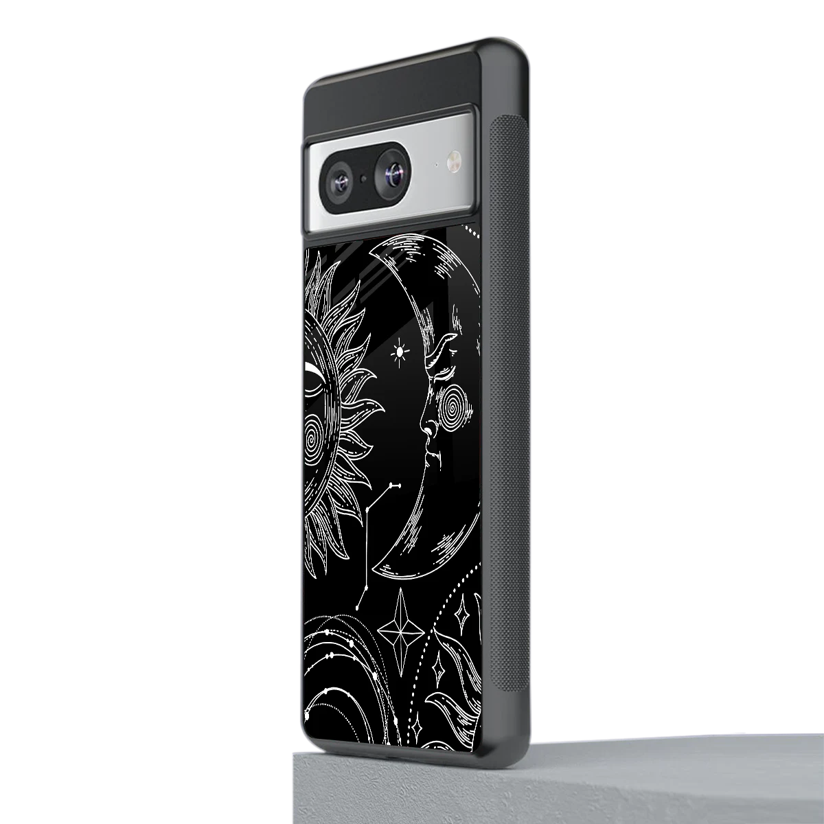 Celestial Duo stylish phone case for google pixel 8 | glossy glass and slim fit