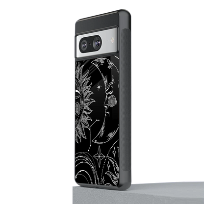 Celestial Duo stylish phone case for google pixel 8 | glossy glass and slim fit