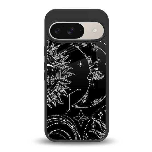 Celestial Duo back phone cover | glass case for google pixel 9