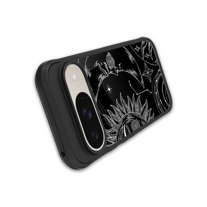 Celestial Duo stylish phone case for google pixel 9 | glossy glass and slim fit