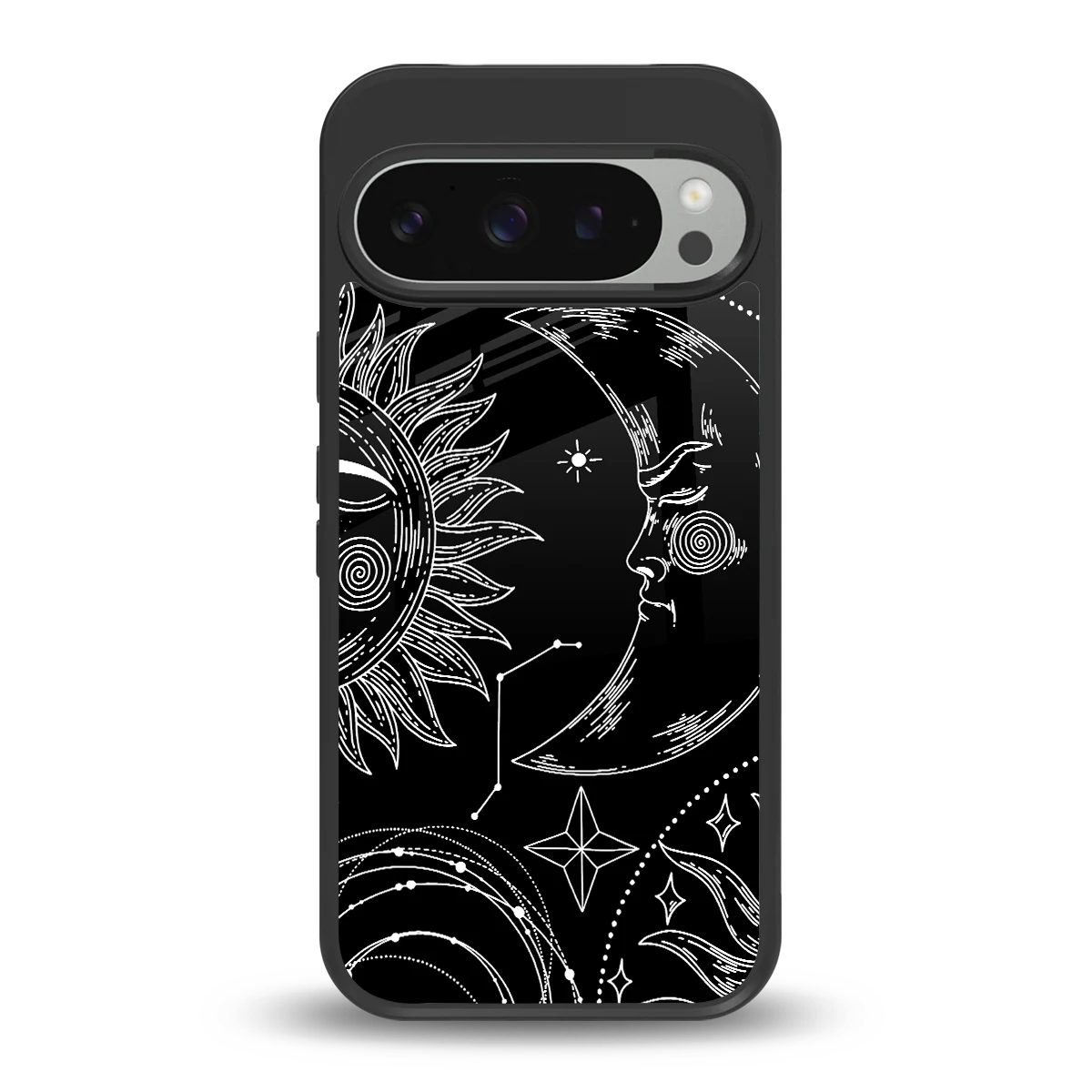 Celestial Duo back phone cover | glass case for google pixel 9 pro