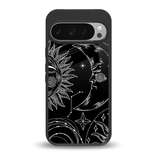 Celestial Duo back phone cover | glass case for google pixel 9 pro