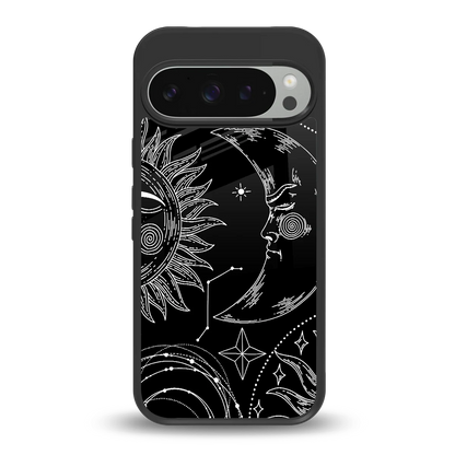 Celestial Duo back phone cover | glass case for google pixel 9 pro xl