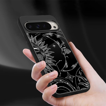 Celestial Duo sleek google pixel 9 pro xl cover with tempered glass back and TPU edges