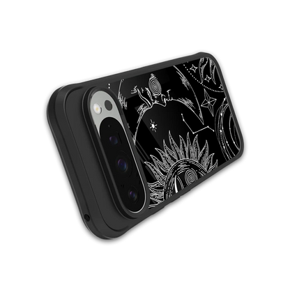 Celestial Duo stylish phone case for google pixel 9 pro | glossy glass and slim fit