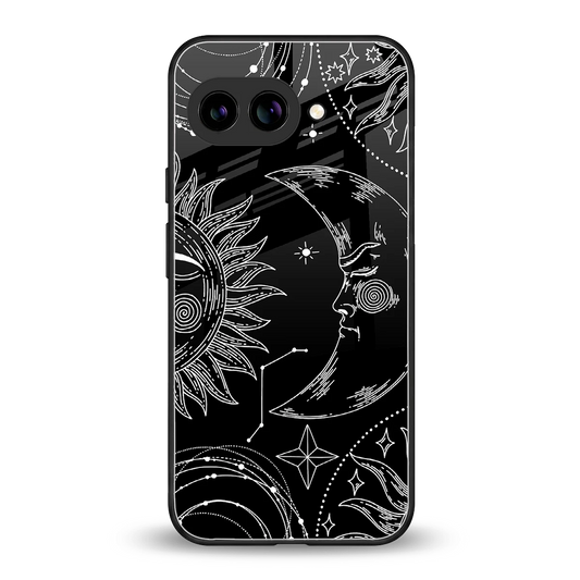 Celestial Duo back phone cover | glass case for google pixel 9a