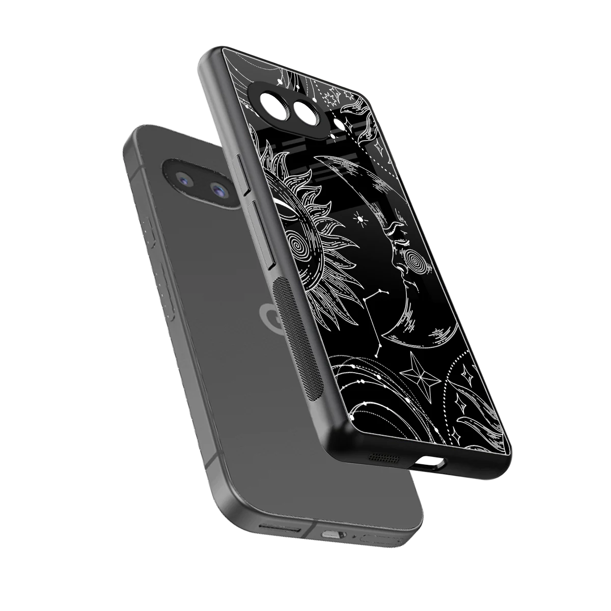 Celestial Duo sleek google pixel 10a cover with tempered glass back and TPU edges