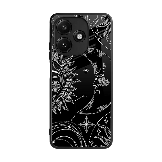 Celestial Duo back phone cover | glass case for redmi 12 5g