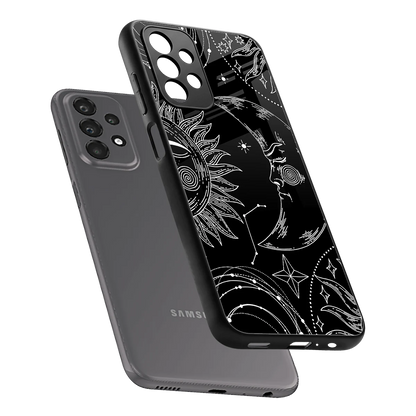 Celestial Duo sleek samsung galaxy a23 cover with tempered glass back and TPU edges