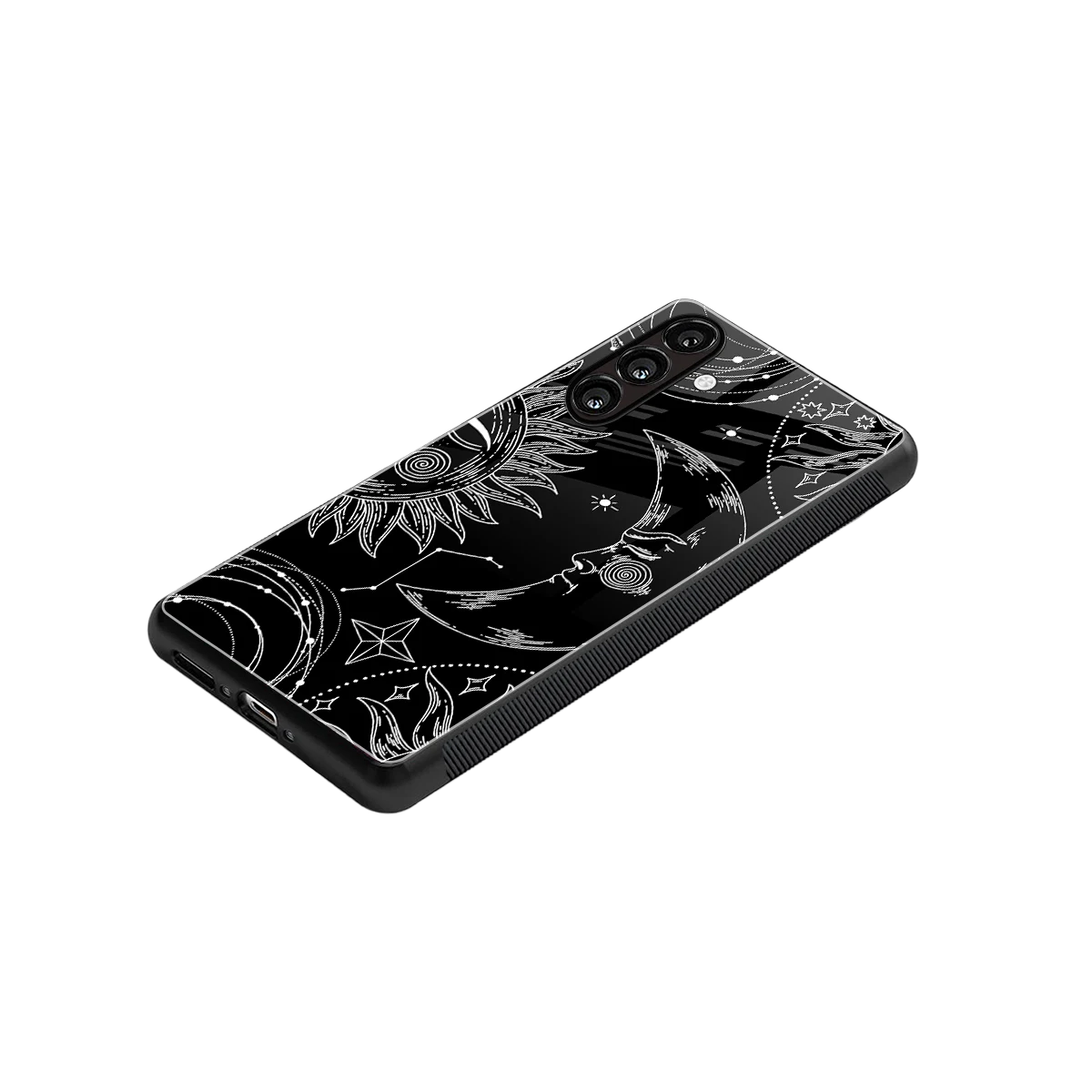 Celestial Duo stylish phone case for samsung galaxy m35 5g | glossy glass and slim fit