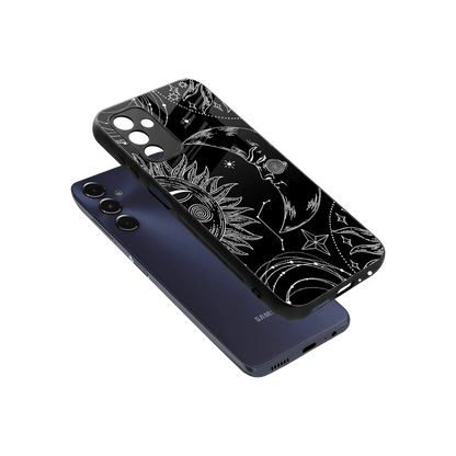 Celestial Duo sleek samsung galaxy m14 5g cover with tempered glass back and TPU edges