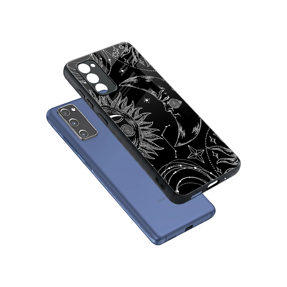 Celestial Duo sleek samsung galaxy s20 fe cover with tempered glass back and TPU edges