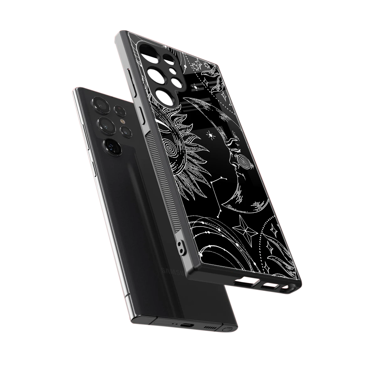 Celestial Duo sleek samsung galaxy s23 ultra cover with tempered glass back and TPU edges